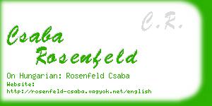 csaba rosenfeld business card